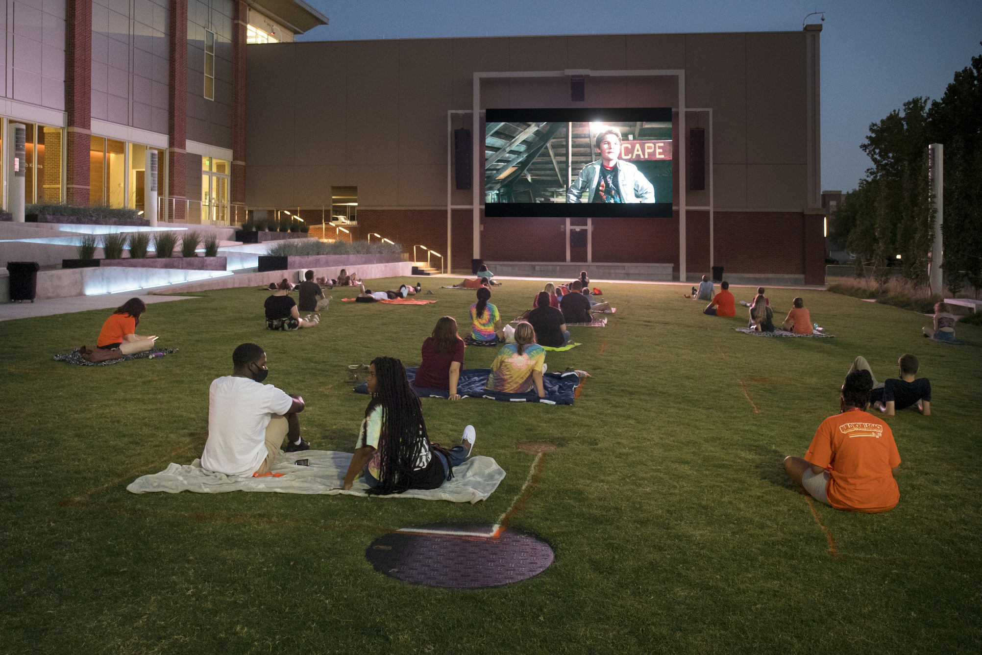 Group of Students at movie night